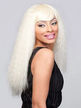 Graceful Blonde Straight Long African American Wigs