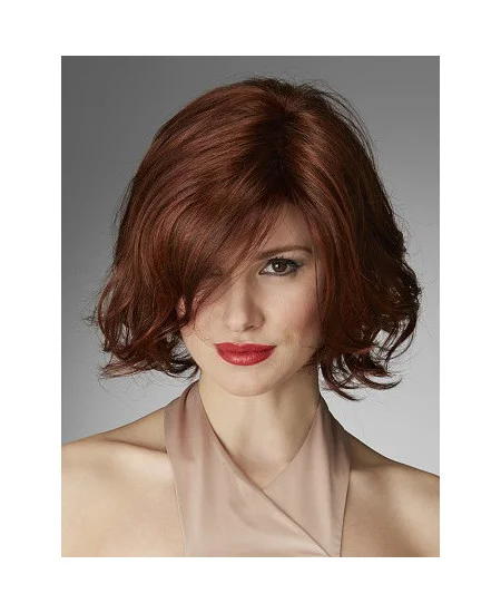 Amazing Chin Length Curly Red Layered Beautiful Wigs