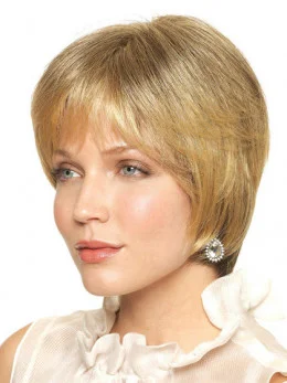 Brown Straight Remy Human Hair Unique Short Wigs