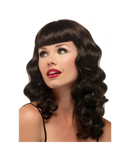 Brown Wavy Synthetic Braw Long Wigs