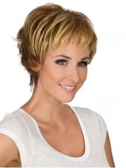 Blonde Wavy Synthetic Ideal Short Wigs