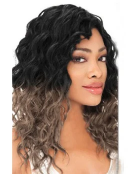Gorgeous 20  inch long Wavy Style Lace Front 100 per Remy Hair Ombre Wigs