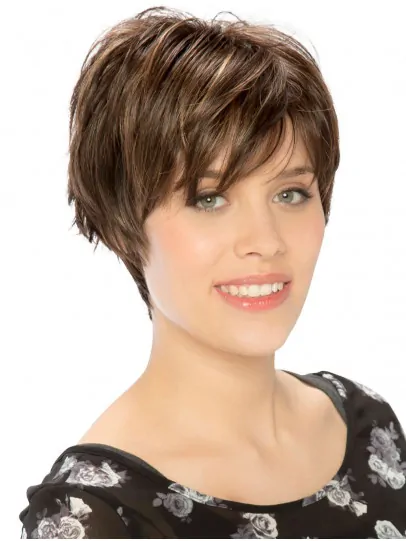 Designed Monofilament Synthetic Straight 8 inch Short Wigs