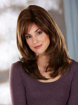 Popular Brown Wavy Long Synthetic Wigs