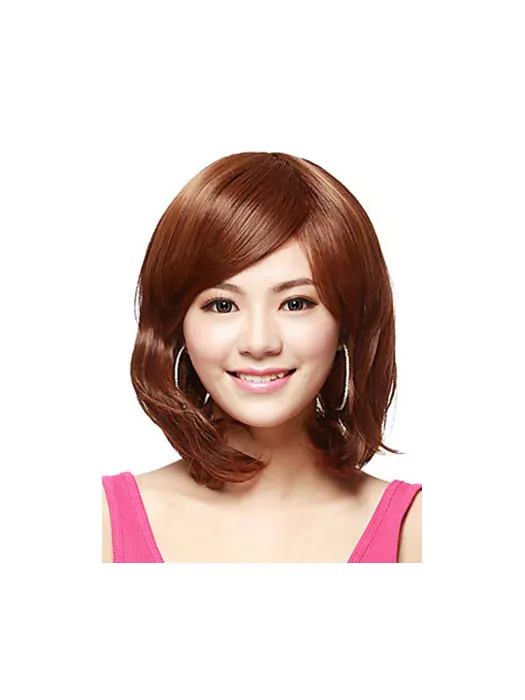 No-fuss Auburn Straight Shoulder Length Synthetic Wigs