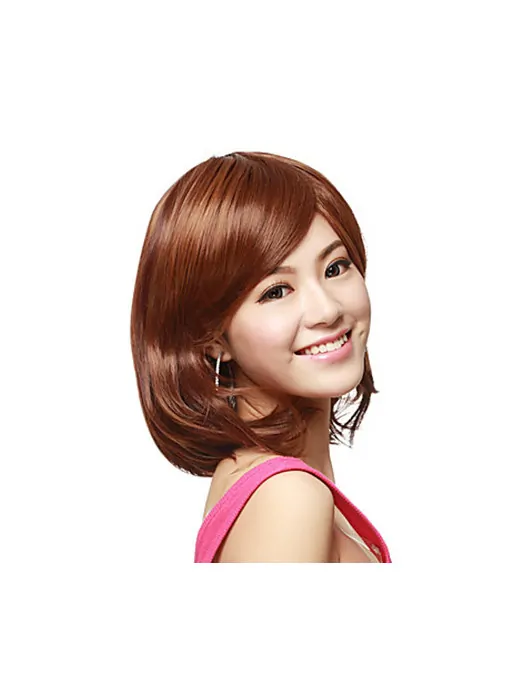No-fuss Auburn Straight Shoulder Length Synthetic Wigs