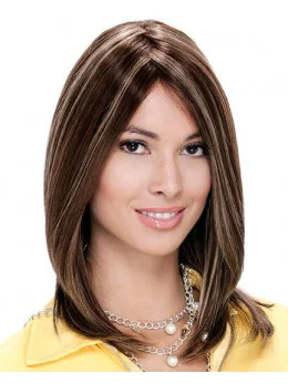 Comfortable Lace Front Straight Shoulder Length Remy Human Lace Wigs