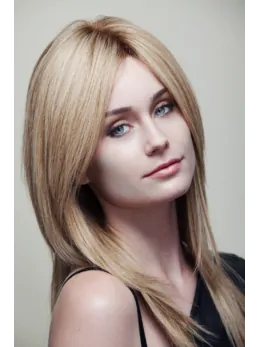 16 inch Straight Blonde Layered Long Wigs