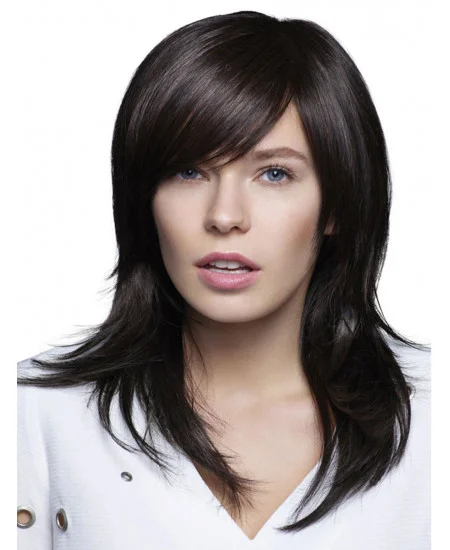 Synthetic 16 inch Straight 100 per Hand-tied Exquisite Long Wigs