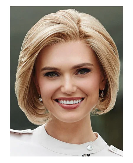 Monofilament Blonde Wavy Bobs 10 inch Synthetic Wigs For Sale