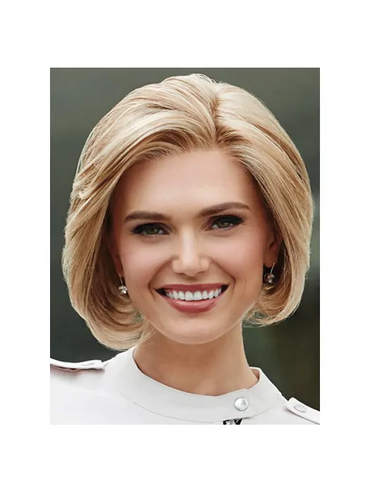 Monofilament Blonde Wavy Bobs 10 inch Synthetic Wigs For Sale