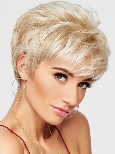 4 inch Cropped Wavy Blonde Boycuts High Quality Synthetic Wigs For Sale