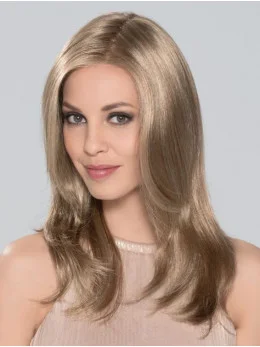 Without Bangs Monofilament 16 inch Straight Blonde Long Wigs