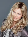 Without Bangs Lace Front 18 inch Wavy Blonde Long Wigs