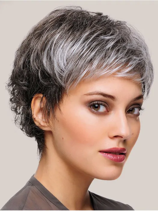 8 inch Short Straight Beautiful Monofilament Grey Wigs
