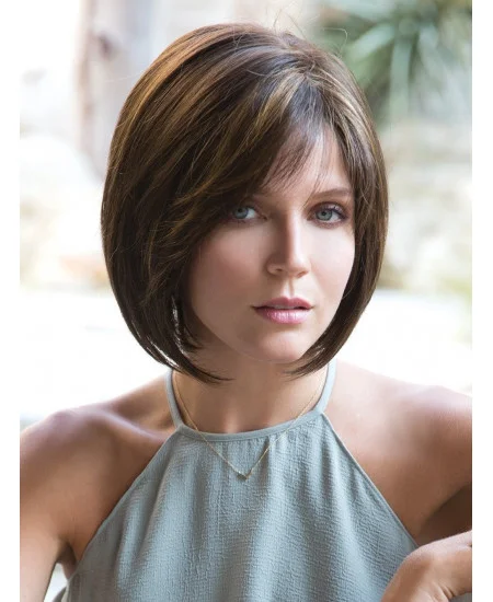 Straight Chin Length 10 inch Monofilament Bob Most Natural Looking Synthetic Wig