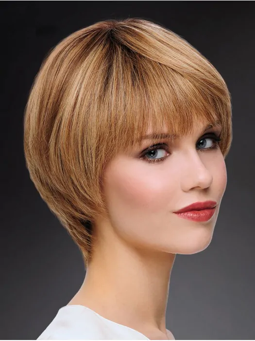 100 per Hand-tied 8 inch High Quality Blonde Bobs Human Hair Wigs