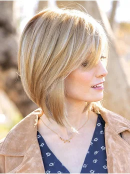 12 inch Chin Length Blonde Straight Affordable Bob Wigs