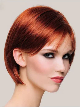 Hairstyles 10 inch Chin Length Straight Copper Bob Wigs