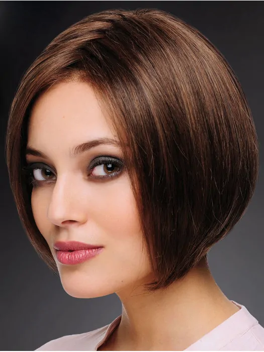 100 per Hand-tied 10 inch Trendy Brown Bobs Human Hair Wigs