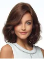 Natural Monofilament Curly Shoulder Length African American Wigs