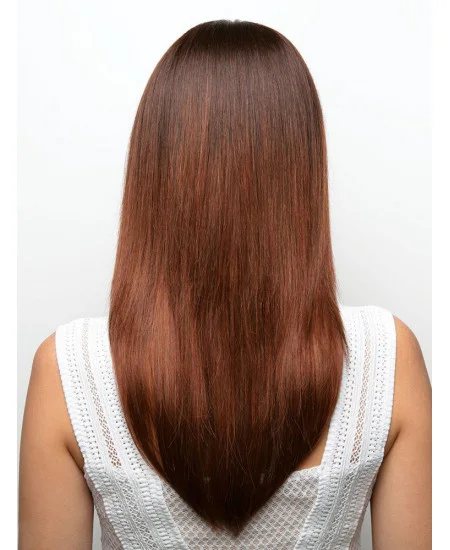 Long Brown 16 inch Sleek Long Wigs
