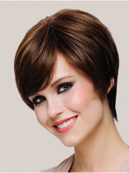 Style 8 inch Short Straight Brown Bob Wigs