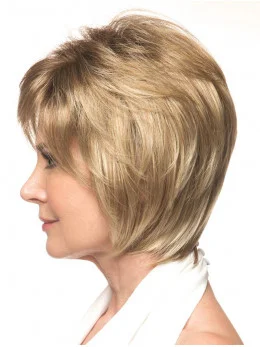 Wavy Bobs Blonde 10 inch Monofilament Cancer Wigs For Women