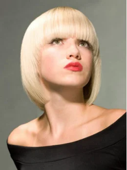 Young Fashion Platinum Blonde Full Lace Synthetic Chin Length Wigs
