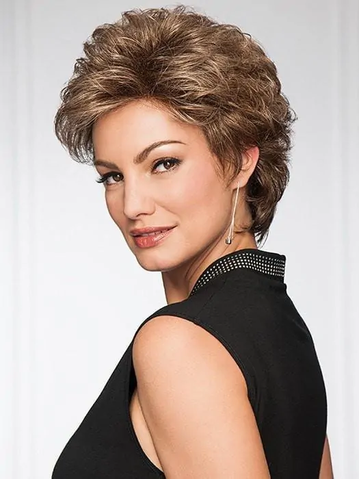 Wavy Brown Short Classic Womens Capless Synthetic Wig