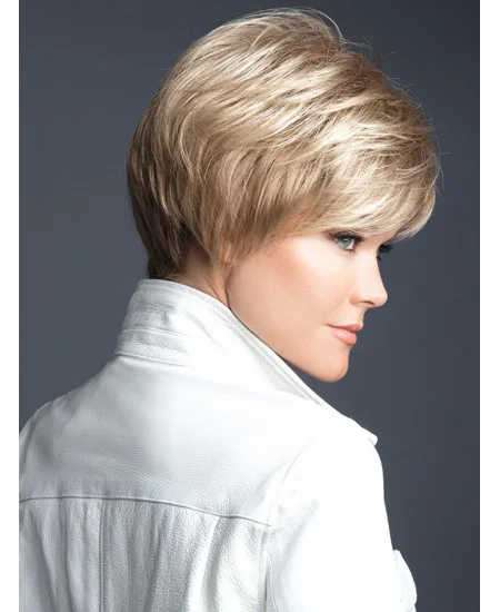 Blonde 8 inch With Bangs Good Capless Synthetic Wigs